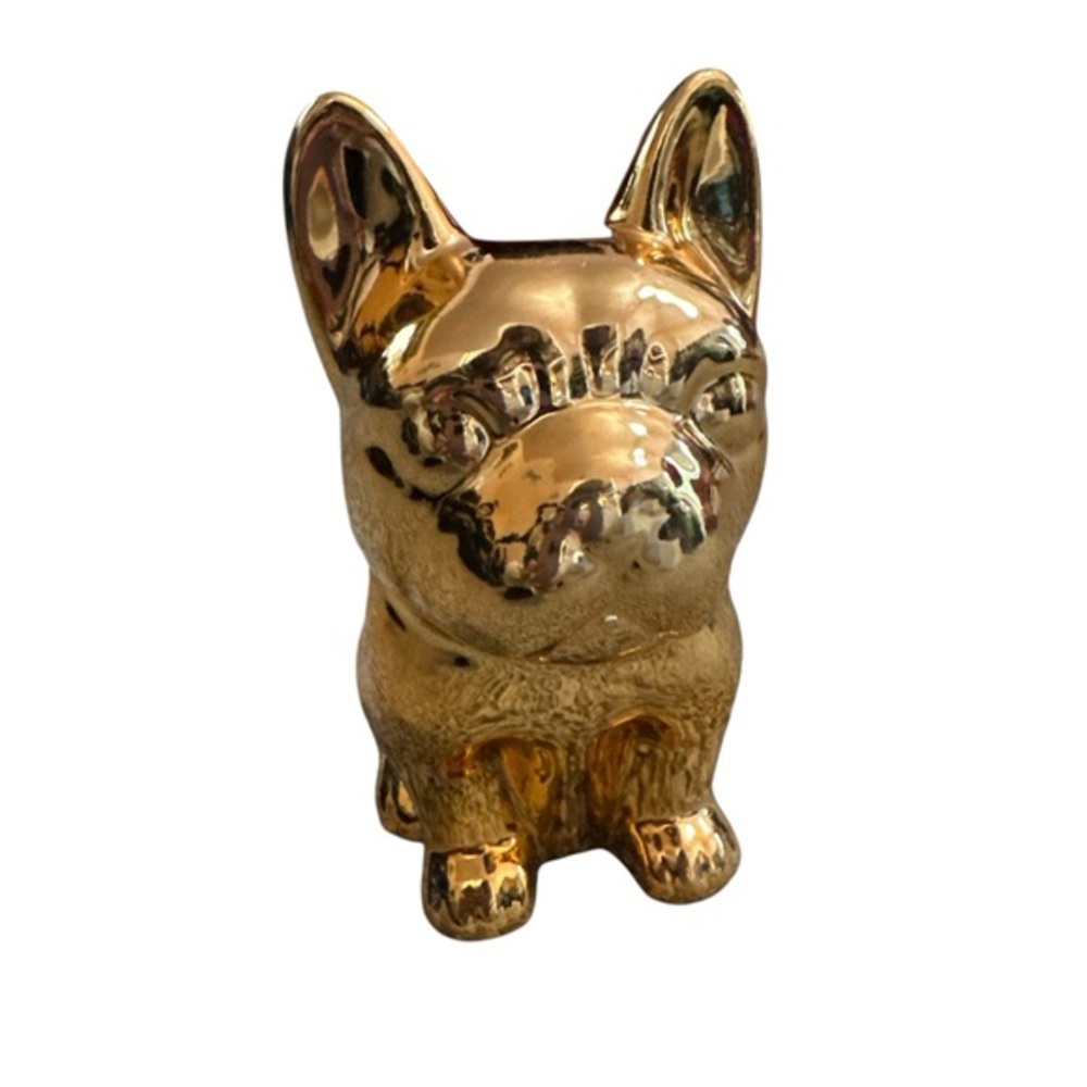 Rose Gold Ceramic Metallic French Bulldog Figurine Size 7” Tall NWOT Vet Gift